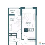 Продается 1-комнатная квартира от застройщика, 41.02 м², Анапа, Корпус                                                     3.4